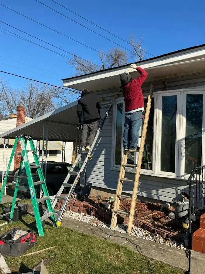 Restoration crew performing exterior repair in Edina