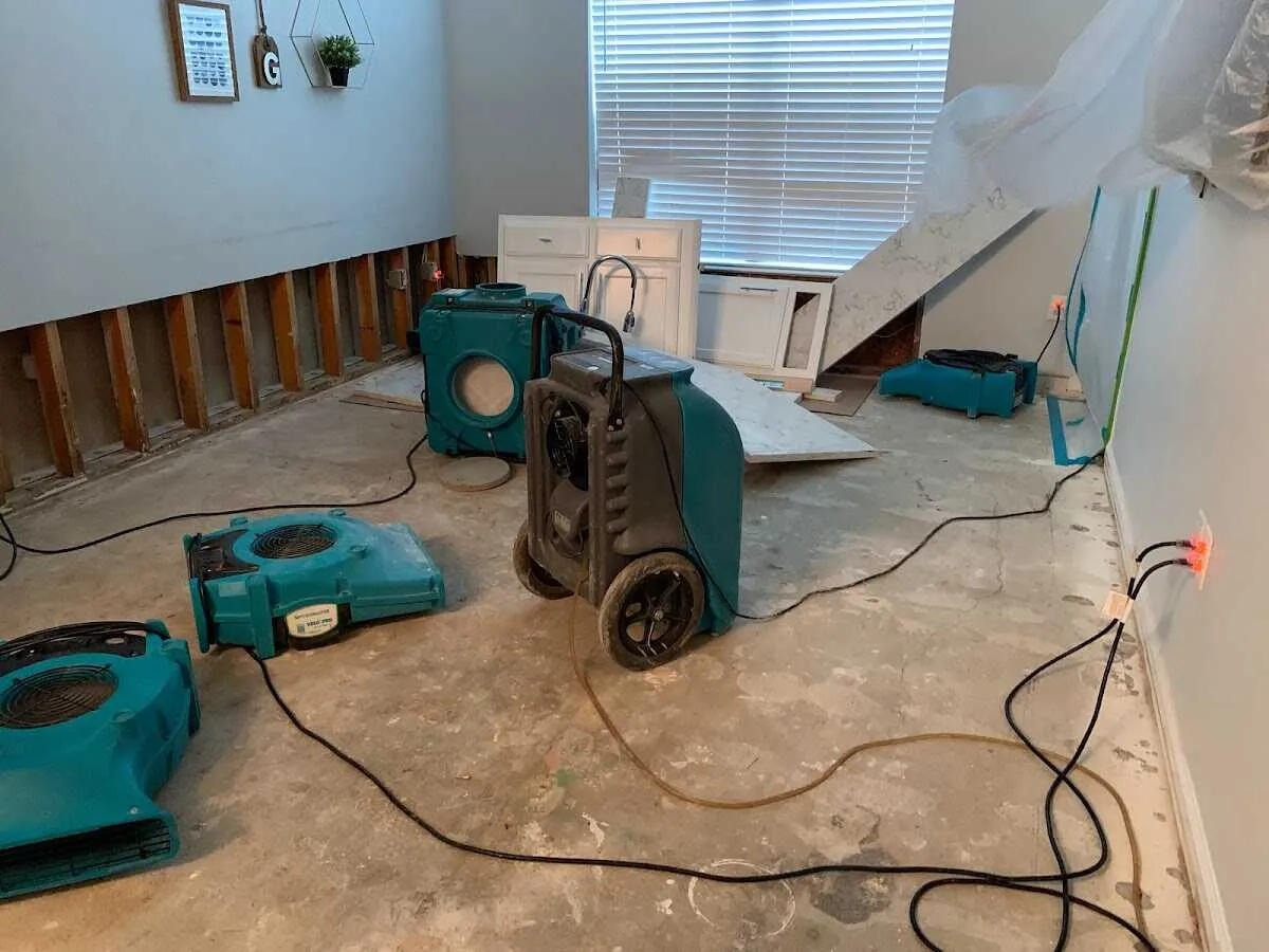 Dehumidifier in flood-cut room for Water Extraction & Removal in Edina